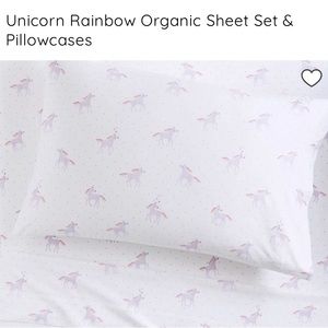 Lavender Molly Unicorn Rainbow Organic Twin Sheet Set by Pottery Barn Kids